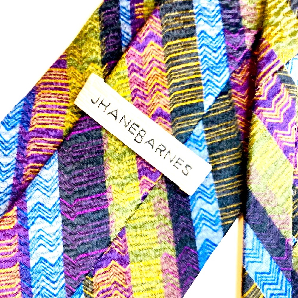 Purple Blue Olive Green Tie Shawn Barnes Men’s - Picture 5 of 11